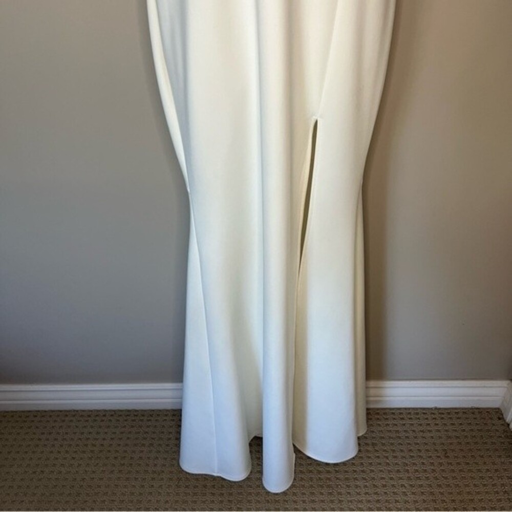 Fashion Nova Cream V-Neck Sleeveless Long Gown Cocktail‎ Dress Women's Size 1XL - Picture 10 of 16
